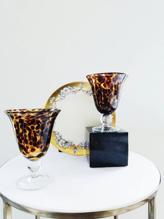 OSCAR DE LA RENTA SET OF TORTOISE GLASSES - SET OF 6