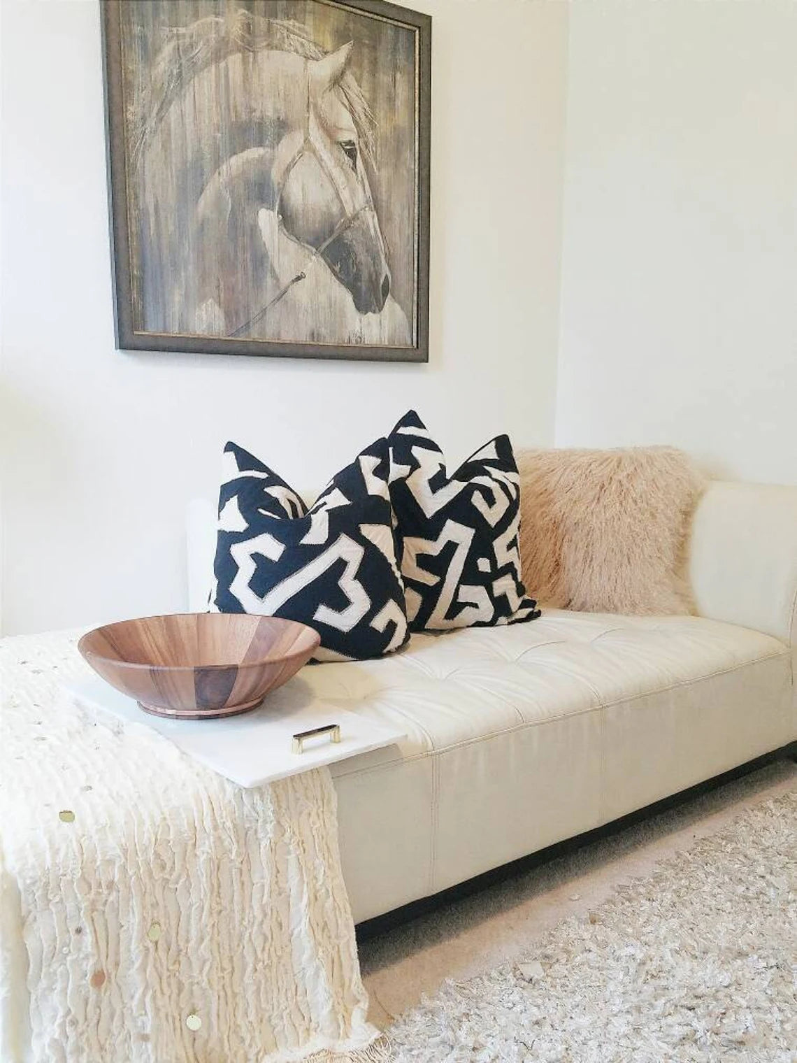 DESIGNER HANDMADE KUBA CLOTH PILLOW COVER